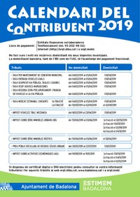 Calendari del contribuent 2019 a Badalona
