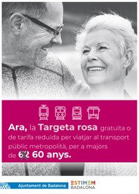 Badalona amplia el programa de la targeta rosa metropolitana a les persones de més de 60 anys empadronades al municipi