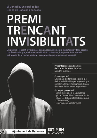 S’obre el termini per presentar les candidatures als premis Trencant Invisibilitats.