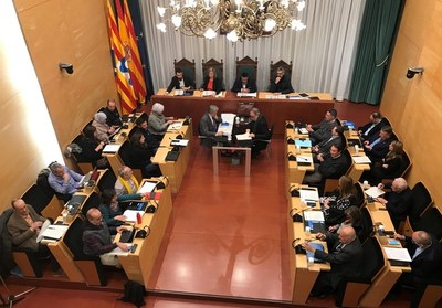 El dimarts 26 de febrer, sessió ordinària del Ple de l’Ajuntament de Badalona.