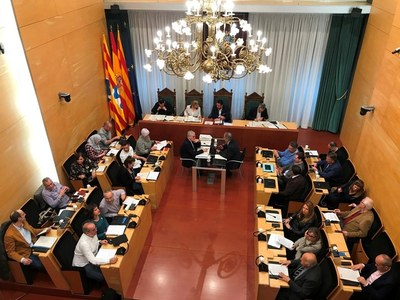 El dimarts 26 de març, sessió ordinària del Ple de l’Ajuntament de Badalona.