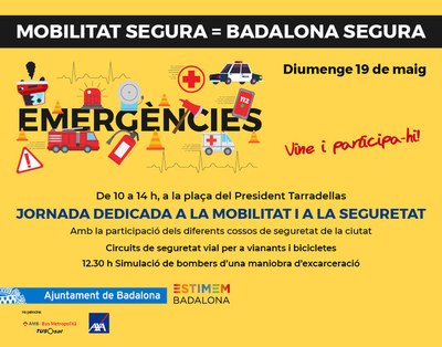 La plaça del President Tarradellas acull el diumenge 19 de maig una jornada dedicada a la mobilitat i a la seguretat.