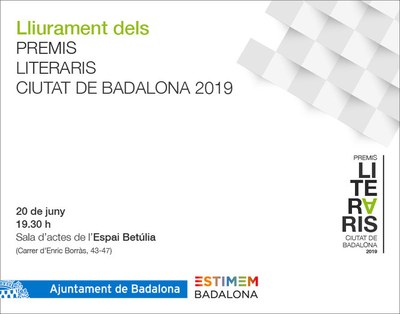 L'Espai Betúlia acull dijous el lliurament dels premis literaris Ciutat de Badalona 2019.