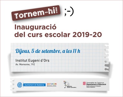 L’acte d’inauguració del nou curs escolar i la 5a Fira de Serveis, Projectes i Materials Didàctics tindrà lloc aquest dijous a l’Institut Eugeni d’Ors.