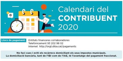Calendari del contribuent 2020 a Badalona.