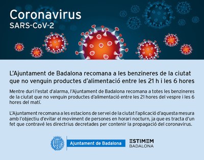 L'Ajuntament recomana a les benzineres que no venguin productes d'alimentació entre les 21 i les 6 hores mentre duri l'estat d'alarma.
