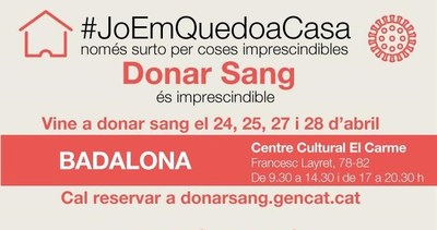 El Centre Cultural El Carme acull a partir de demà una campanya de donació de sang.