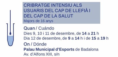 El Departament de Salut impulsa un nou cribratge intensiu contra la COVID-19 destinat als usuaris del CAP de Llefià i del CAP de la Salut.