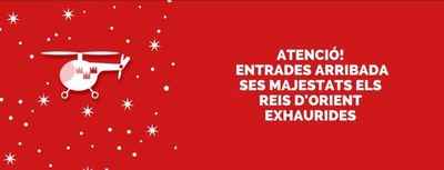 Exhaurides les invitacions per assistir a la segona arribada dels Reis d’Orient en helicòpter a l’Estadi Municipal de Badalona.