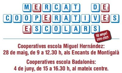Alumnes de dues escoles de Badalona posen a la venda, el 28 de maig i el 4 de juny, els productes que han elaborat en les seves cooperatives.