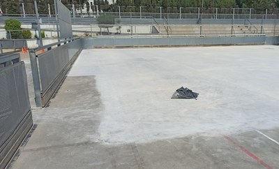 Comencen les obres de reparació de la pista de patinatge de Can Cabanyes.