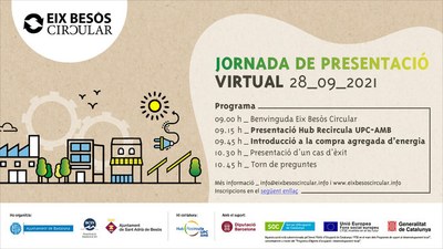 El projecte Eix Besòs Circular organitza una sessió informativa per a la creació d’un grup de compra agregada d’energia entre empreses de Badalona i Sant Adrià de Besòs.