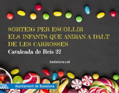 Avui dijous 28 d’octubre s’obre el termini de presentació de sol·licituds per als infants que vulguin anar a dalt de les carrosses durant la Cavalcada de Reis.