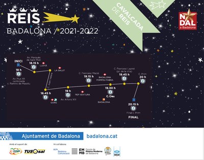 La Cavalcada de Reis torna a Badalona amb mesures sanitàries per garantir la seguretat de la ciutadania.