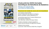 L’Aula d’extensió universitària per a la gent gran acull la presentació de treballs de recerca de les XXXVI Jornades Científiques de Batxillerat de Badalona