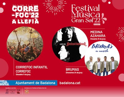 Torna el Festival de Música Gran Sol de Badalona amb les actuacions de Medina Azahara i Brumas.
