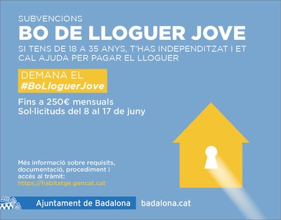 Obert el termini per sol·licitar el Bo Lloguer Jove 2022.