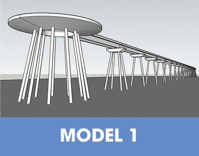 El nou pont del Petroli de Badalona tindrà una plataforma final rodona.