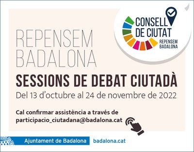 Les sessions de debat ciutadà Repensem Badalona per tractar els principals reptes que afronta la ciutat es faran als districtes entre el 13 d’octubre i el 24 de novembre de 2022.
