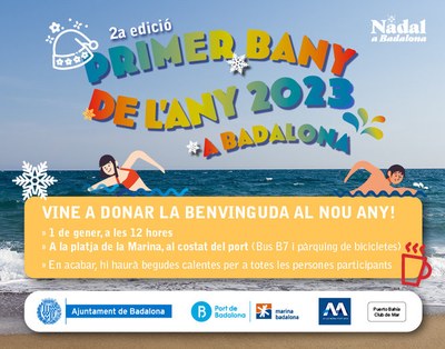 Badalona celebrarà el primer bany de l’any 2023 a la platja de la Marina.