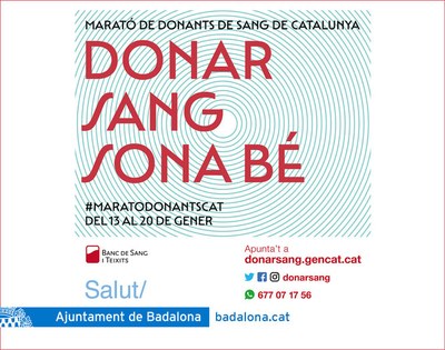 L’Ajuntament de Badalona facilita l’accessibilitat i promou la sensibilització de la donació de sang.