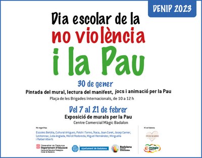 Dilluns 30 de gener Badalona celebra el Dia Escolar de la No Violència i la Pau.