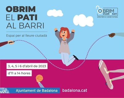La iniciativa “Obrim el pati al barri. Espai per al lleure ciutadà” torna a 8 escoles de la ciutat, entre el 3 i el 6 d’abril.