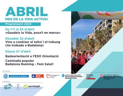Nova edició de la campanya “Abril, mes de la vida activa!”, amb propostes per animar a practicar l’activitat física a Badalona a qualsevol edat.