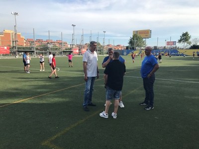 L’alcalde de Badalona, Xavier Garcia Albiol, fa el seu primer acte oficial visitant les instal·lacions esportives de Sistrells.