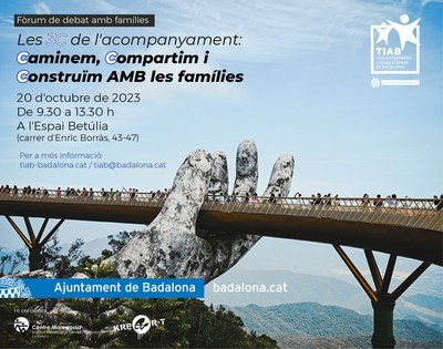 La Taula d'Infància i Adolescència de Badalona organitza el fòrum de debat “Les 3C de l'acompanyament: Caminem, Compartim i Construïm AMB les famílies”.