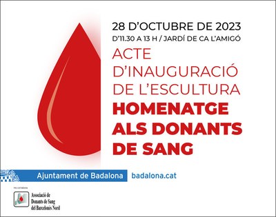 Badalona ret homenatge a les persones donants de sang del municipi amb un monument.