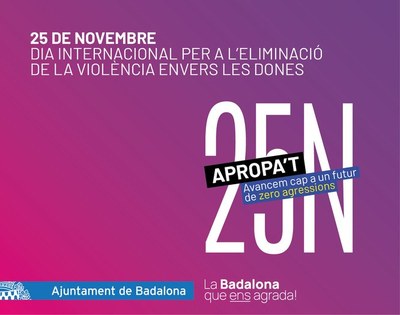 L’Ajuntament de Badalona organitza diverses activitats per commemorar el Dia Internacional per a l’Eliminació de la Violència envers les Dones.