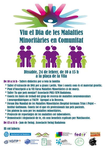 La plaça de la Vila acull dissabte activitats commemoratives i divulgatives amb motiu de la celebració del Dia de les Malalties Minoritàries.