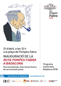 Demà dissabte s’inaugurarà la senyalització de la Ruta Pompeu Fabra a Badalona