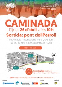 Demà dijous, 26 d’abril, a les 10 hores, comença la 7a Caminada Popular Badalona Running – Fem Salut!