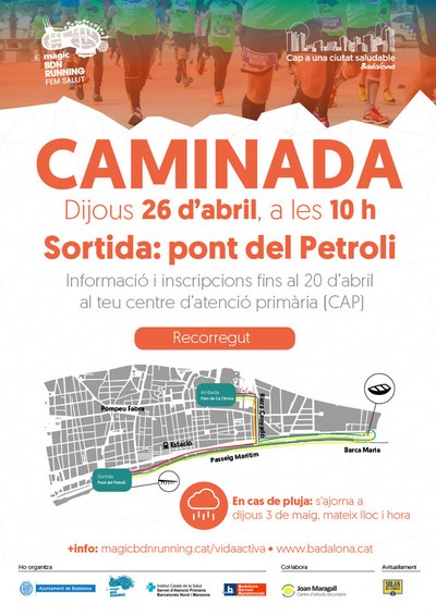 Demà dijous, 26 d’abril, a les 10 hores, comença la 7a Caminada Popular Badalona Running – Fem Salut!.