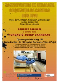 L’Orquestra de Cambra i el Cor Jove del Conservatori de Badalona ofereixen, diumenge 6 de maig, un concert a l’Hospital Germans Trias i Pujol a benefici de la Fundació Josep Carreras