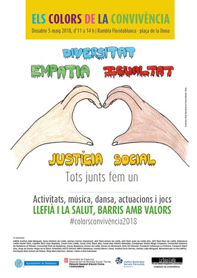 La jornada festiva ‘Els Colors de la Convivència’ reivindica la diversitat cultural de Badalona el dissabte 5 de maig als barris de Llefià i La Salut.