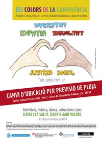 La jornada festiva ‘Els Colors de la Convivència’ es farà al Centre Cultural l’Escorxador-Nau 3 per la previsió de pluja