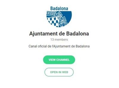 L’Ajuntament de Badalona obre un canal de Telegram per informar la ciutadania.