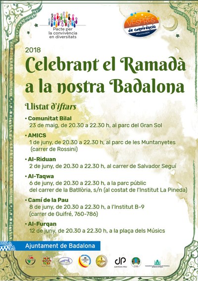 La Regidoria de Participació, Convivència i Mediació organitza conjuntament amb la comunitat musulmana de la ciutat diversos iftars oberts al veïnat.