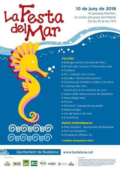 Aquest diumenge La Festa del Mar obre la temporada de platja amb activitats i propostes per fer conèixer millor el mar i la platja.