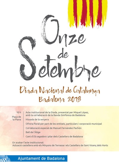 Badalona celebra la Diada Nacional de Catalunya aquest 11 de setembre amb la tradicional ofrena floral al monòlit de la Plana.