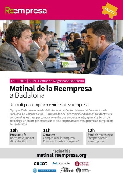 El Centre de Negocis i Convencions de Badalona acull aquest dijous, 15 de novembre, La Matinal de la Reempresa.