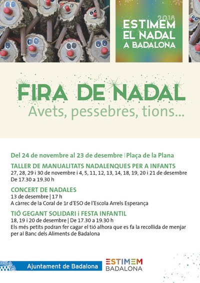 La Fira de Nadal s’instal·la a la plaça de la Plana de Badalona a partir demà dissabte 24 de novembre i fins al 23 de desembre.