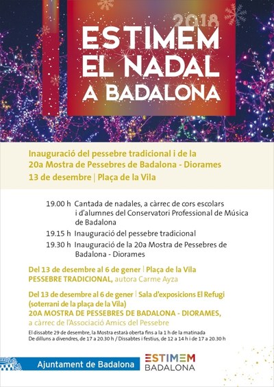 Dijous 13 de desembre s’inaugura el Pessebre de la plaça de la Vila i la 20a Mostra de Pessebres a la sala El Refugi.