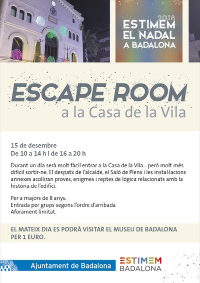 Badalona estrena aquest dissabte un Escape Room a la Casa de la Vila de la ciutat.