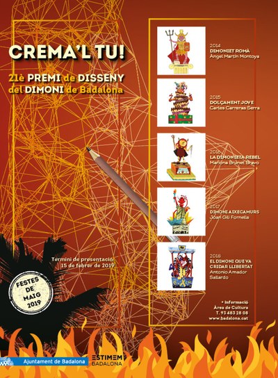 L’Ajuntament de Badalona convoca el 21è concurs Crema’l tu! d’on sortirà el disseny del Dimoni que es cremarà la Nit de Sant Anastasi.