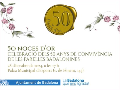 A partir del 27 de maig s’obre el termini de les inscripcions a les Noces d’Or per a les parelles que compleixen 50 anys de convivència.