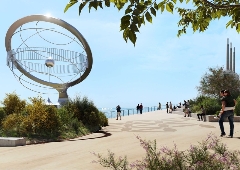 Imatge virtual esfera passeig Parc Litoral